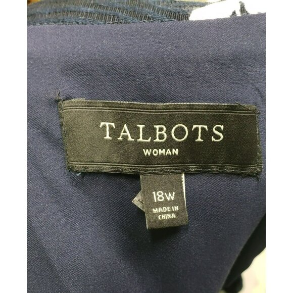 Talbots Skirt, Women's Plus 18W, Black & White Floral, Straight, Knee Length - Picture 8 of 9